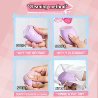 LMLTOP OEM Lot de 3 éponges de maquillage mignonnes en boîte, applicateur cosmétique doux pour usage sec et humide, pour fond de teint liquide, crème et poudre