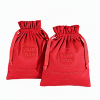 Pochette en velours personnalisée avec cordon de serrage, logo en relief 3D pour l'emballage de flacons de parfum de 50 ml, petit sac à bijoux et cosmétiques