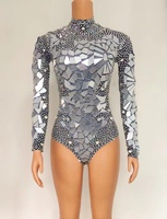 Maillot de corps avec des strass dorés brillants pour femmes, tenue de fête d'anniversaire, Costume de spectacle de chanteur et de Bar,