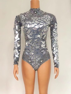Maillot de corps avec des strass dorés brillants pour femmes, tenue de fête d'anniversaire, Costume de spectacle de chanteur et de Bar, - Product Image 6