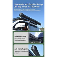 Auvent double couche quatre saisons 270° avec éclairage LED, autoportant, pour côté de voiture, ouverture rapide, en alliage d'aluminium, UPF50+, 2000-3000mm