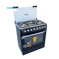 Cuisinière à gaz professionnelle Xunda, multifonctionnelle, commerciale, 5 brûleurs, cuisinière à gaz autonome avec four à gaz