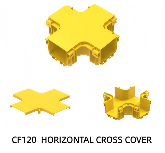 Horizontal Cross Cover of 120mm Fiber Cable Tray with Dustproof and Rodent Proof Design