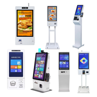 Kiosque de commande automatique à écran tactile de 15,6 pouces, terminal de restauration rapide en libre-service avec reconnaissance faciale et fonction de numérisation des produits