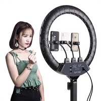 Lampu Cincin LED ZB-F488 22 Inch, Lampu Foto Cincin untuk YouTube, Makeup, Studio Fotografi, Ringlight dengan Tas Pembawa