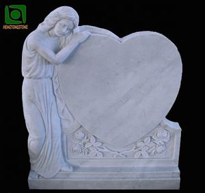 รูปปั้นหินแกรนิตสีดำธรรมชาติแกะสลักด้วยมือสำหรับสุสานดีไซน์รูปหัวใจรูปปั้นนางฟ้า - Product Image 4