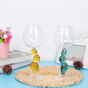 Calici da Vino <span class=keywords><strong>Rosso</strong></span> a Forma di <span class=keywords><strong>Cactus</strong></span> in Stile Nordico, Bicchieri Creativi Colorati a Stelo di <span class=keywords><strong>Cactus</strong></span>, Vendita all'Ingrosso Personalizzata - Product Image 6