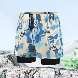 売れ筋スポーツボードショーツ メンズ ダブルレイヤー 通気性 速乾性 防しわ加工 膝丈 ルーズフィット ビーチ水着 - Product Image 4