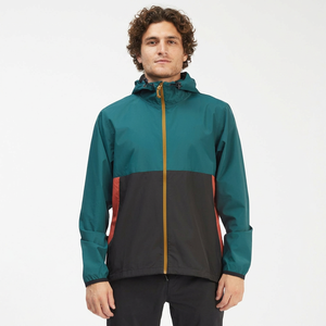 Chaqueta Cortavientos de Nailon con Capucha y Bloques de Color al por Mayor para Hombre, Personalizada, Impermeable, para Correr al Aire Libre, Ropa Urbana - Product Image 1