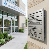 Panneau mural modulaire interchangeable en aluminium pour signalétique directionnelle de clinique médicale et de hall d'hôpital