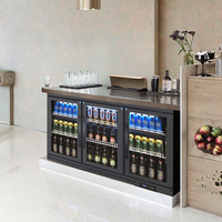 Réfrigérateur commercial vertical pour boissons avec refroidissement par ventilateur, 3 portes, pour bar et vitrine en verre