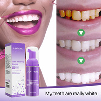 Mousse blanchissante pour les dents V34 en gros, 50 ml, menthe fraîche, élimine les taches de fumée et les dents jaunes, rafraîchit l'haleine pour usage quotidien