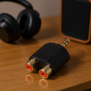 แจ็คตัวผู้ขนาด 3.5 มม. ถึง 2x สเตอริโอ RCA อะแดปเตอร์เชื่อมต่อเสียงสำหรับหูฟังและลำโพง - Product Image 2