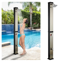 2024 aluminium 40L brosse nickel extérieur jardin colonne de douche solaire piscine sable plage bord de mer panneau de douche sans alimentation