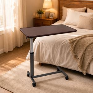 <span class=keywords><strong>Table</strong></span> <span class=keywords><strong>de</strong></span> <span class=keywords><strong>lit</strong></span> médicale réglable en hauteur avec roulettes verrouillables pour chambre <span class=keywords><strong>de</strong></span> patient - Product Image 3