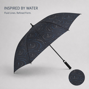 Parapluie de <span class=keywords><strong>golf</strong></span> robuste et durable à <span class=keywords><strong>prix</strong></span> d'usine, imprimé vaguelettes d'eau, parapluies à manche en EVA, tissu pongé 190T, pour soleil et pluie - Product Image 5
