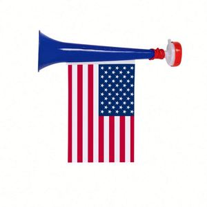 Corne de supporter personnalisée avec drapeau national imprimé, bruiteur en plastique avec drapeaux de pays en polyester 14x21cm pour événements sportifs et fêtes - Product Image 1