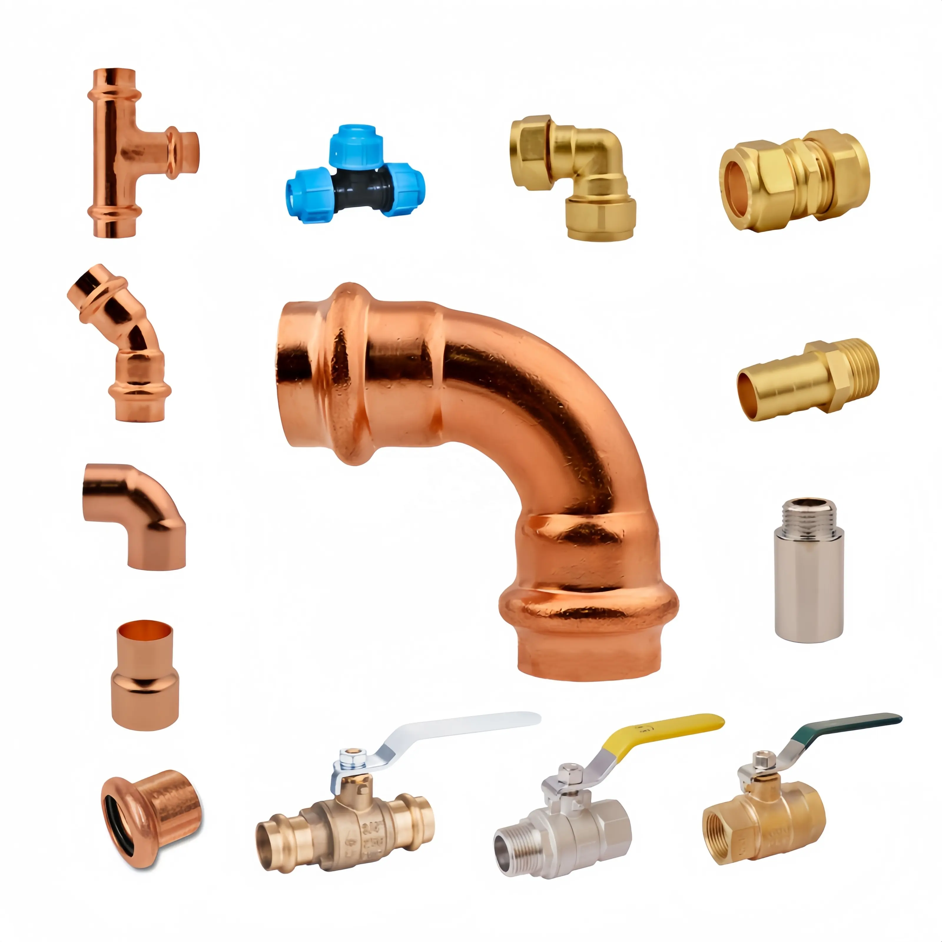 Factory custom Plumbing Pipe Propress Copper V Profile Press Fittings for Water and Gas