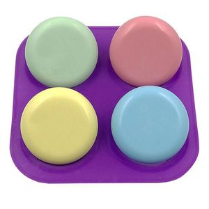 Wholesale 4 Cavity Round Silicone <b>Mold</b> for <b>Candle</b> Soap Chocolate Candy Cake - Product Image 6
