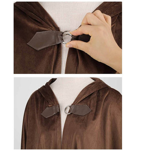 Cape bleue médiévale unisexe avec capuche Costumes de la Renaissance Tunique de chevalier Cosplay d'Halloween Cape de fête de sorcière gothique - Product Image 5