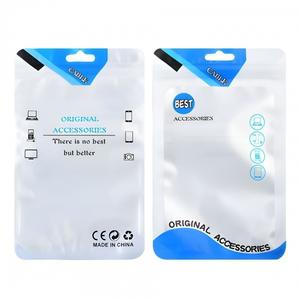 Sac d'emballage transparent à fermeture éclair avec trou de suspension pour câble de données USB en plastique imprimé personnalisé, accessoires de <span class=keywords><strong>téléphone</strong></span> - Product Image 3