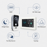 Envío Rápido, Sistema de Videoportero AHD de 4 Cables, 7 Pulgadas, 1080P, Teléfono para Puerta, Aplicación Tuya, Resistente al Agua, Control de Acceso para Viviendas, 2 Años de Garantía