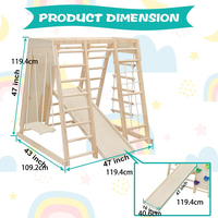 Ensemble de terrain de jeu intérieur 7 en 1 Pickler, structure de jeu en bois Montessori avec toboggan, mur d'escalade pour enfants