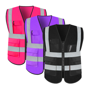 سترة سلامة عاكسة عالية الوضوح لأعمال البناء والأمن مع جيوب - Product Image 3