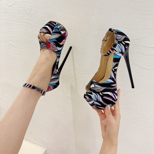 Sandalias de Mujer, Tacones, Nuevas, Elegantes, de Plataforma, para Fiesta, Coloridas, Tacones Altos de Stripper 2024 - Product Image 1
