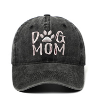 Gorra de béisbol vaquera ajustable de negocios deportiva con logotipo personalizado bordado perro mamá con patrón de letras para uso en exteriores