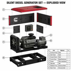 Groupe électrogène diesel silencieux portable Cummins 10kva 15kva 20kva 25kva 30kva pour la maison et les applications d'alimentation extérieure - Product Image 4