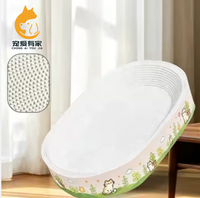 Lit pour chat ergonomique au design concave, moderne et classique, pour Noël, confortable, griffoir en carton résistant aux rayures, pour un sommeil naturel