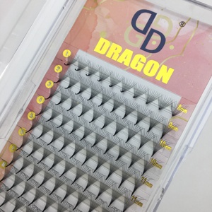Professionnel coréen 4D & 6D Design Super doux vison & PBT matériel Logo personnalisé foncé mat noir Extensions de cils ventilateurs préfabriqués - Product Image 3