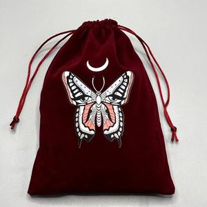 1 Uds. Bolsa de almacenamiento de tarjetas de Tarot con cordón de terciopelo, bolsa de regalo de viaje cosmética de joyería para sostener cristales curativos, suministros de <span class=keywords><strong>brujería</strong></span> - Product Image 5