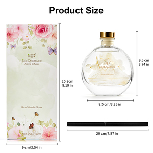 100ml Glass Bottle <strong>Reed</strong> <strong>Diffuser</strong> <strong>Set</strong> Artificial Eucalyptus Flower Rattan Sticks Home Office Aroma Decor <strong>Gift</strong> - Product Image 3
