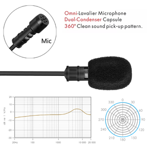 Micrófono Lavalier, micrófono con clip de solapa para Vlog de entrevista de teléfono inteligente - Product Image 6