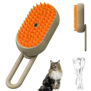 Uzun süreli kullanım kedi buharlı fırça agua Pet epilasyon tarak Pet kedi bakımı fırça kedi sprey masaj tarak kolu ile