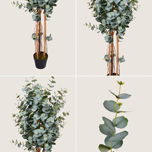 Albero artificiale in stile boho chic in vaso intrecciato per decorazioni d'interni eclettiche - Product Image 3