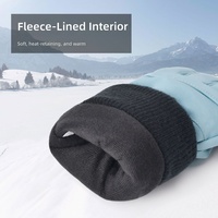Gants de ski HBG 1907 personnalisés en similicuir à cinq doigts pour enfants, chauds, coupe-vent et antidérapants pour le snowboard