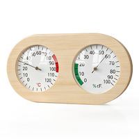Monitor Suhu dan Kelembapan Kayu Profesional 2 in 1, Pengukur Analog Mekanis untuk Sauna, Spa, Ruang Uap, Rumah Kaca, Tanpa Baterai