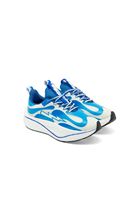 Chaussures de sport personnalisées Rad Black Kids Geleza Runner, tige en polyester respirant, semelle intermédiaire PEBAX, doublure en mesh, semelle extérieure en caoutchouc flexible.