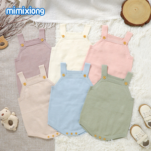 Mimixiong Meilleures ventes OEKO-TEX Combinaisons sans manches en tricot pour bébés et tout-petits, couleur unie, style boutique - Product Image 1