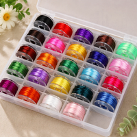 Kit de 25 fils élastiques plats en cristal colorés pour bracelets perlés DIY, kit de cordons extensibles durables pour la fabrication de bijoux