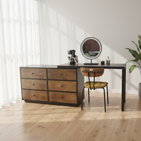 Coiffeuse de luxe vintage européenne avec miroir éclairé, caractéristiques amovibles et design réglable pour chambre et salle de bain