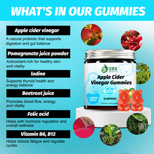 Custom Label Intestinal Comfort Gummies with Vitamin B6 B12 Plant Extract <b>Supplement</b> Apple Cider Vinegar Gummies - Product Image 5