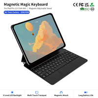 Funda con Teclado Magnético para iPad Pro 12.9 de 5.ª Generación, con Panel Táctil, Retroiluminación LED Inalámbrica de 3 Niveles