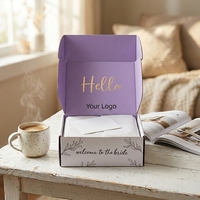 Boîte d'expédition de luxe en carton ondulé personnalisée à faible MOQ pour boutiques de vêtements, finition pelliculage mat