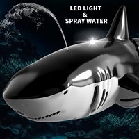 Jouets de requin télécommandés DWI Dowellin 2.4Ghz, requin à haute simulation pour piscine, jouets de poisson de requins RC avec lumière et eau de pulvérisation
