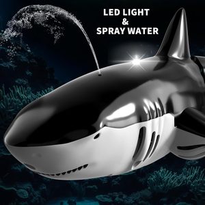DWI Dowellin 2.4Ghz telecomando squalo giocattoli, alta simulazione di squalo per piscina, RC <span class=keywords><strong>squali</strong></span> pesci giocattoli con luce e acqua Spray - Product Image 2