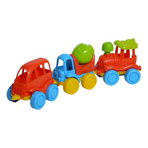 ชุดรถไฟของเล่นหลากสีสันสำหรับเด็ก รถรางพลาสติก บรรจุในถุง BOPP - Product Image 1